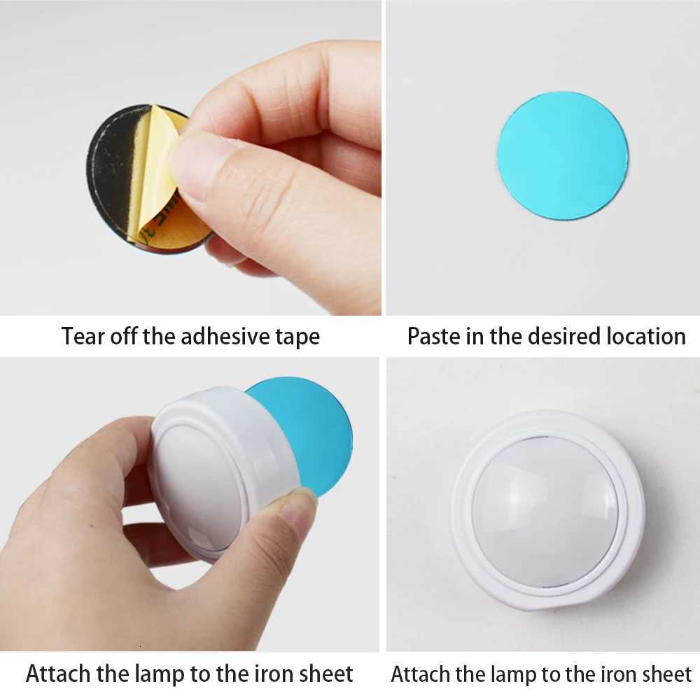 3 Color Puck Light Remote Rechargeable Atmosphere Holiday Lighting LED Cabinet Kitchen Dimming Color Magnetic Night Light M251129