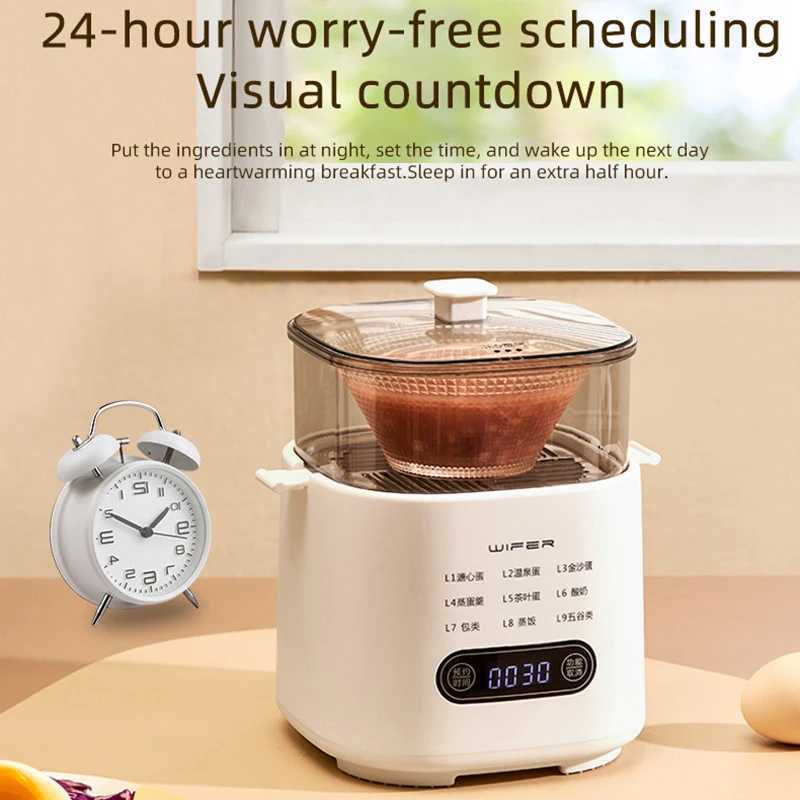 300W Electric Egg Boiler Breakfast Machine Multicooker Steamer Automatic Egg Cookers Home Egg Custard Steaming Cooker with Timer C251129