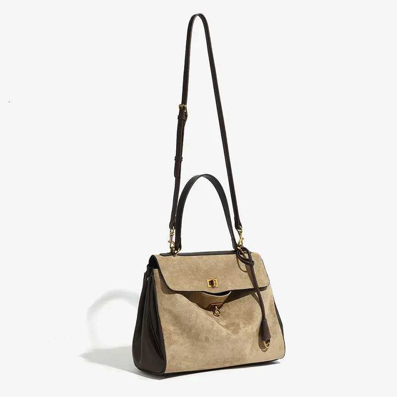 brand Frosted Leather Tote Bag Large Capacity Handbag For Women With Lock Handheld Shoulder Crossbody Briefcase Work Bags K251128