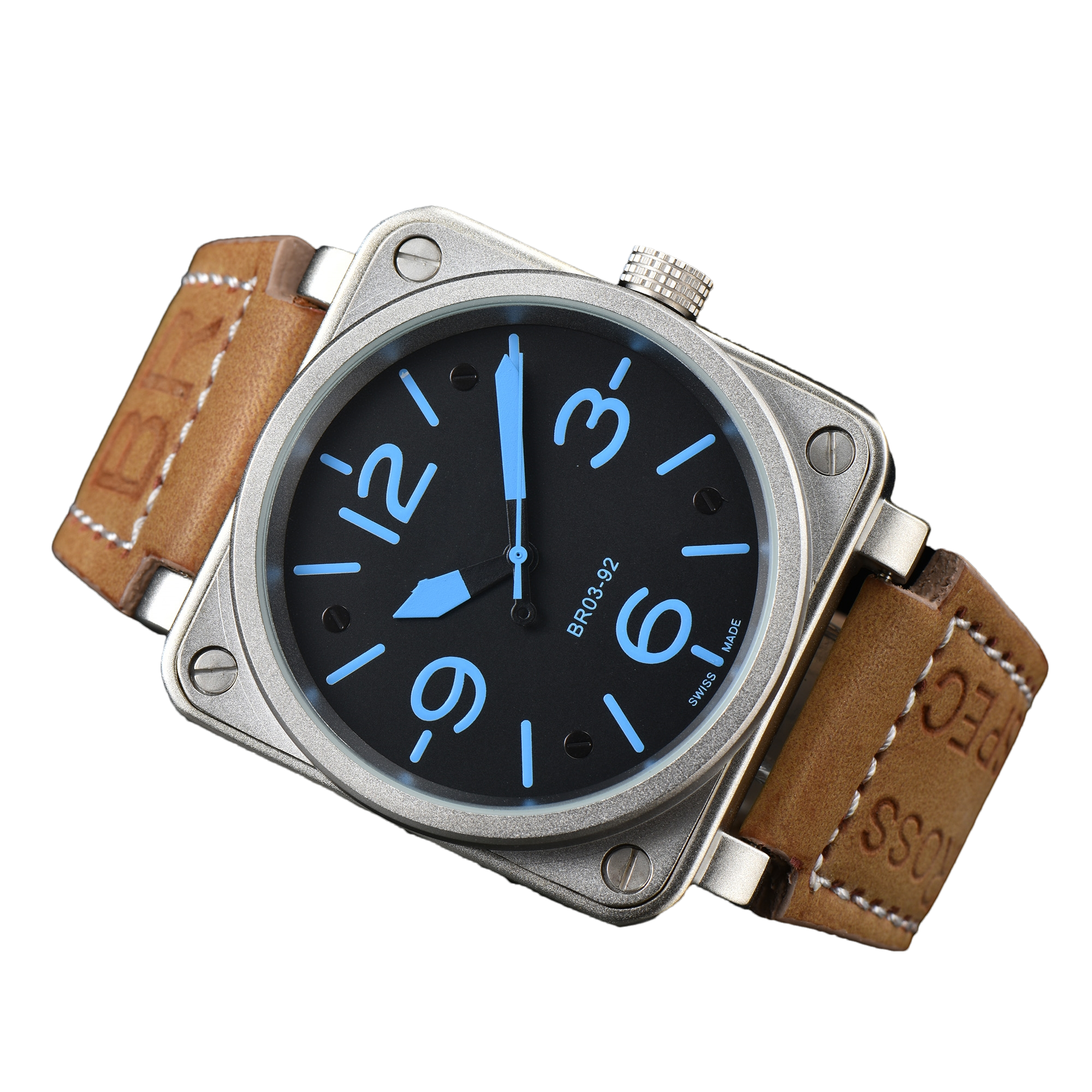 2025 new mens BELLity &Wristwatches Men Automatic Mechanical Watch Luxurious and high-quality Brown Leather Black ROSSity Rubber leather watches #157