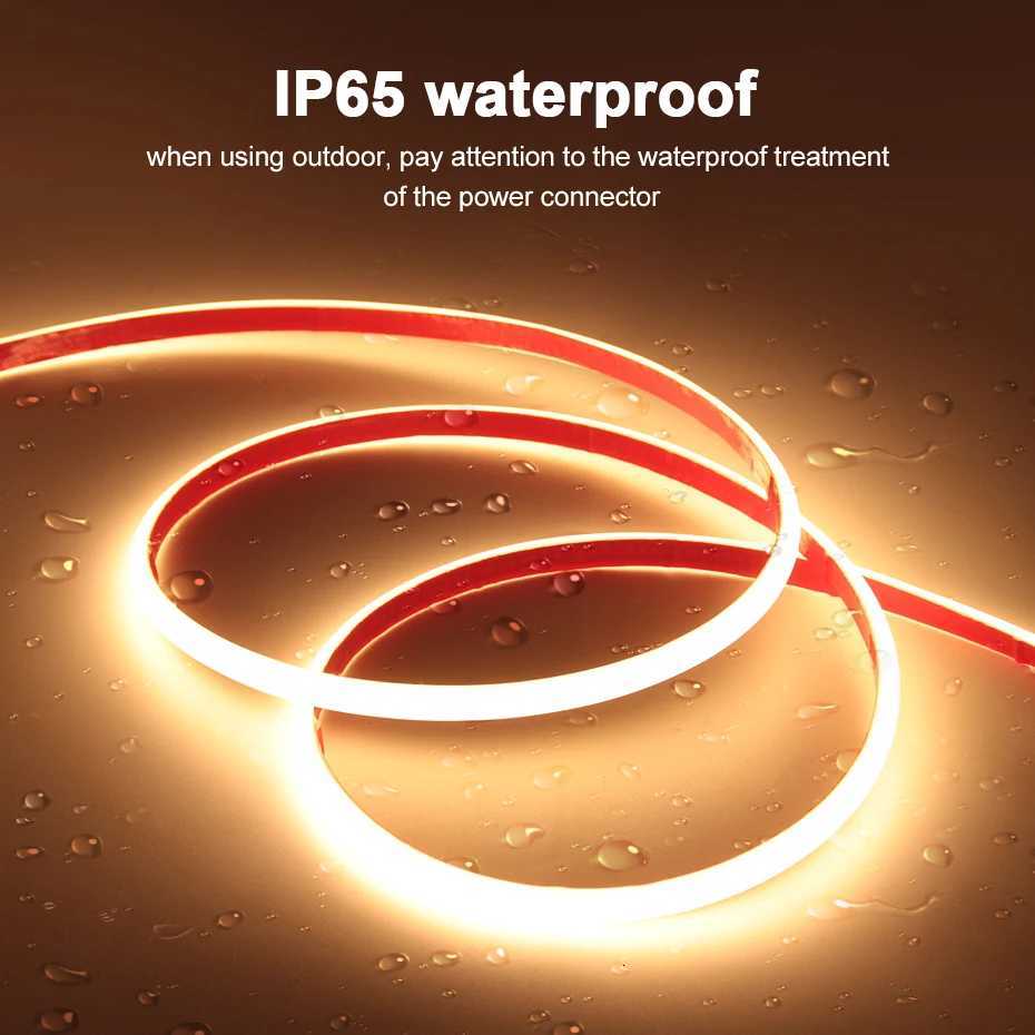 AC 220V COB LED Strip 288LEDs/m Super Bright Flexible Tape IP65 Waterproof with EU AU Switch Plug for Home Garden Lighting M251129