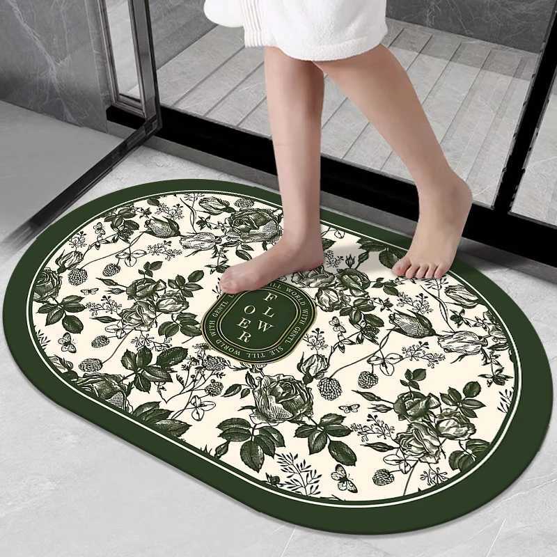 Japanese cartoon bathro absorbent floor mat fun toilet door diat d non-slip foot pad household toilet carpet H251129