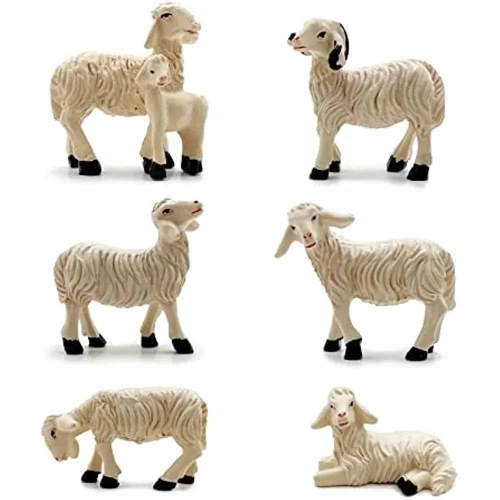 Miniature Garden Figurines Garden Sheep Statues Outdoor Decor Art Outdoor for Fall Winter Garden Decor H251129