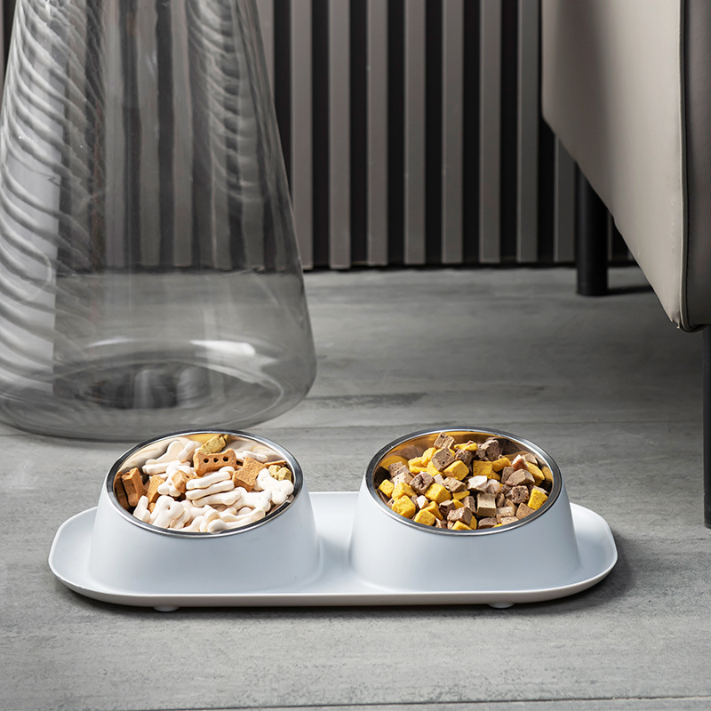 Pet Bowl Stainless Steel Dog Bowl Cat Bowl Double Bowl Dog Food Cat Food - view 7
