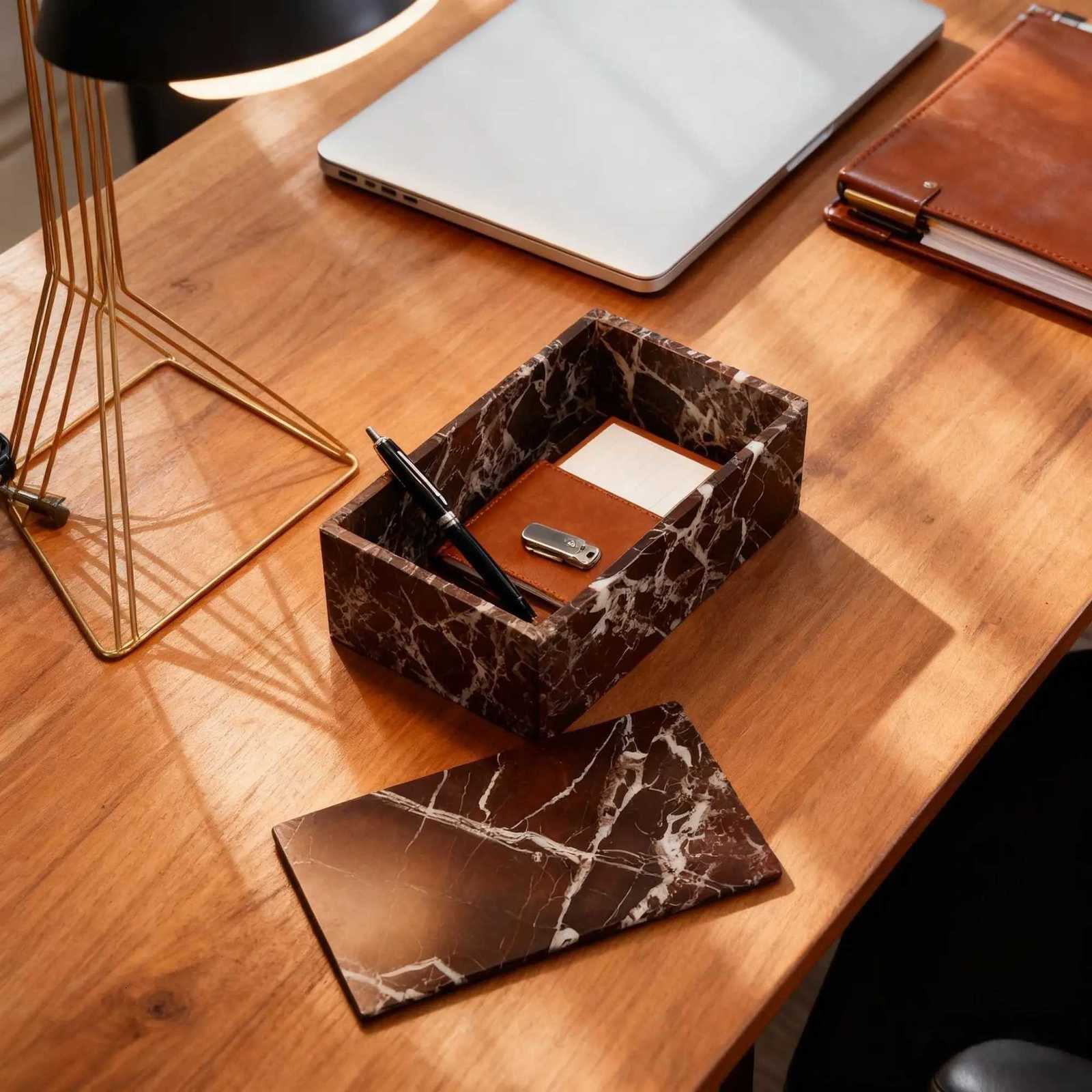 Natural Marble Cotton Swab Holder Rectangular Organizer for Qtips Makeup Bathroom Vanity Purple Stone Tray Box Y251129