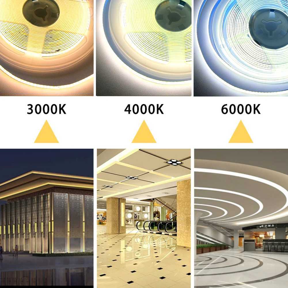 RF Remote Control COB LED Strip 12V 1m 2m 3m 4m 5m Warm White Natural Dimmable Flexible Room Kitchen Cabinet Lighting Decor KIT M251129