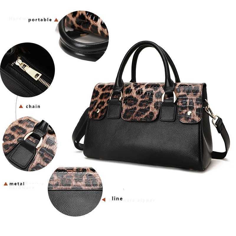 Aidrani New Womens Handbag Made of High Quality Cowhide Luxury Leopard Pattern Design Large Capacity Portable Briefcase K251128