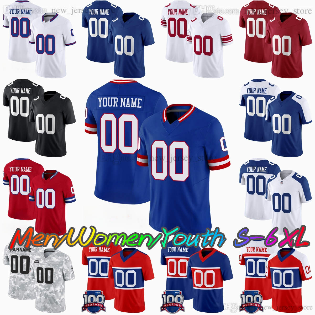 2025 Draft Custom S-6XL 9 AbdulCarter Football Jersey 1 MalikNabers JaxsonDart 5 KayvonThibodeaux 3 RussellWilson 29 TyroneTracyJr. Stitched jerseys