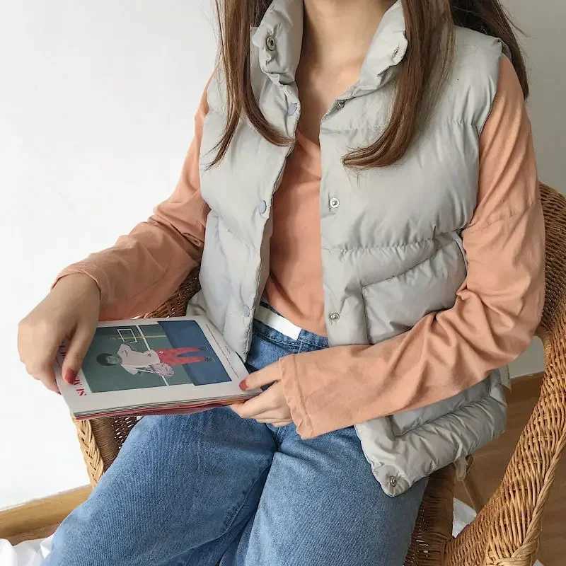 Jacket Vest Loose Cotton Womens Short Autumn Winter Vest Coat Chaleco MujerT251129