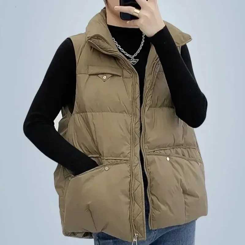 Loose Padded Cotton Waistcoat Woman Warm Cheap Youthful Coats on Sale E Vest for Womenlegant Demi-season Winter Clothing AutumnT251129
