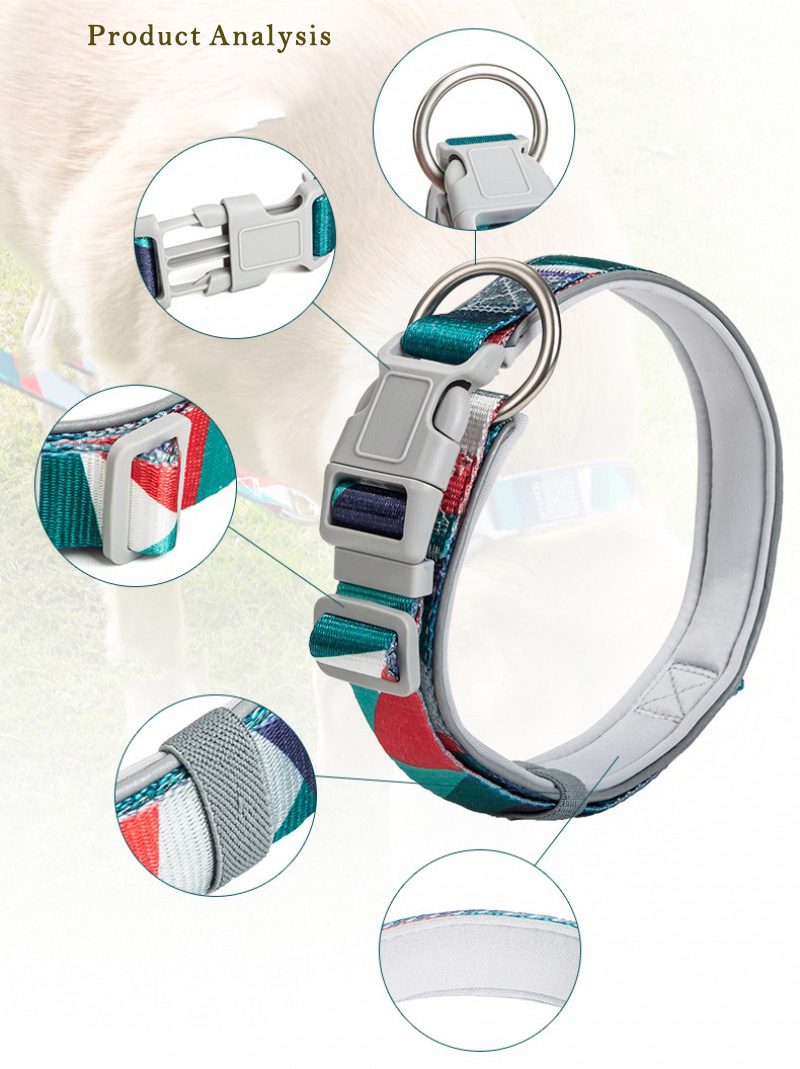 Factory Custom & Free Designer Nylon/polyester Pet Collar | Comfortable Neoprene Material Adjustable Pet Dog Collar | Comfortable Safety Collar
