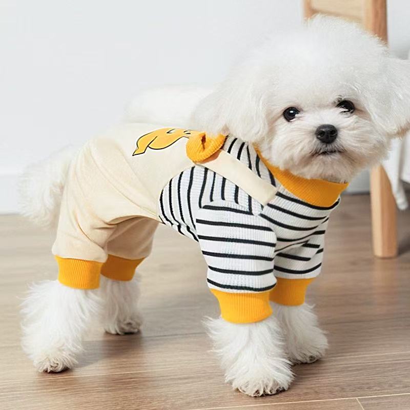 T00101Dog Clothes Spring Thin Style Pullable Four-legged Overalls Pet Teddy Bichon Anti-hair Dropping Small Dog Clothes