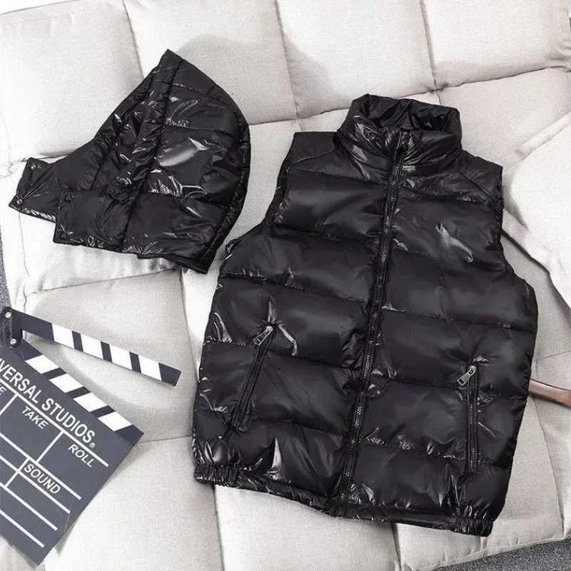 Men Hooded Sleeveless Puffer Jackets New Winter Goose Down Vests Coats Quality Male Shiny Casual Down Coats Unisex Winter CoatsT251129