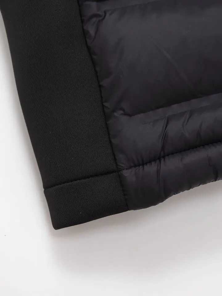 ETJ 2025 winter new womens fashion leisure sports wind pressure quilted light sleeved cotton vest warm hooded vestT251129