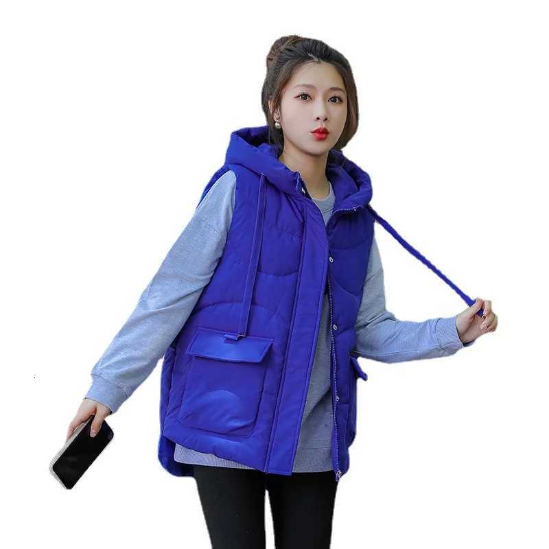 New Women Winter Warm Cotton Padded Puffer Vests Sleeveless Parkas Short Jacket Hooded Overcoat Female Waistcoat Chaleco MujerT251129