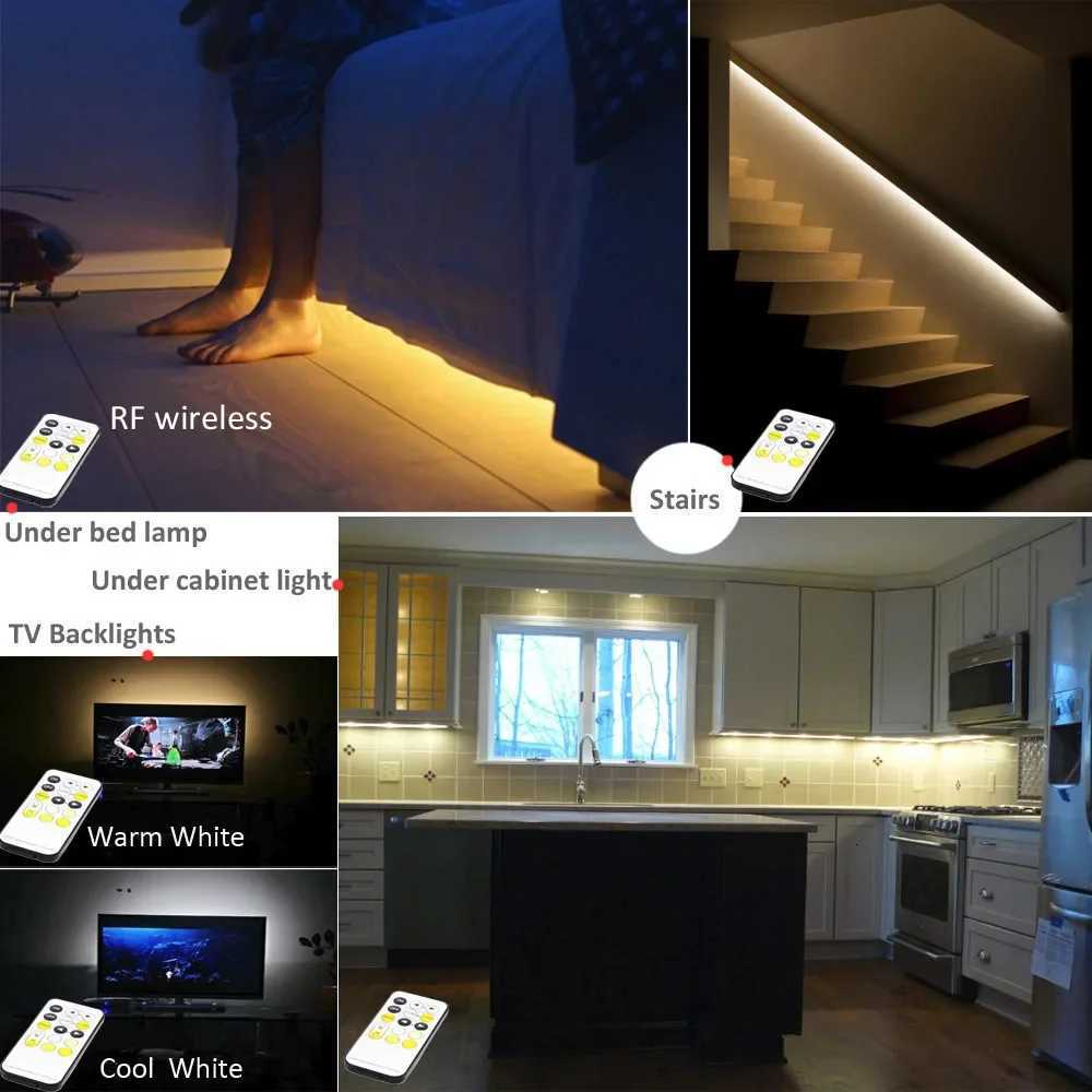 CCT LED Strip Lights 5V USB Dimmable 30LEDs/m SMD5050 CW WW Dual White Flexible Ribbon RF Remote Control Backlight TV Lighting M251129