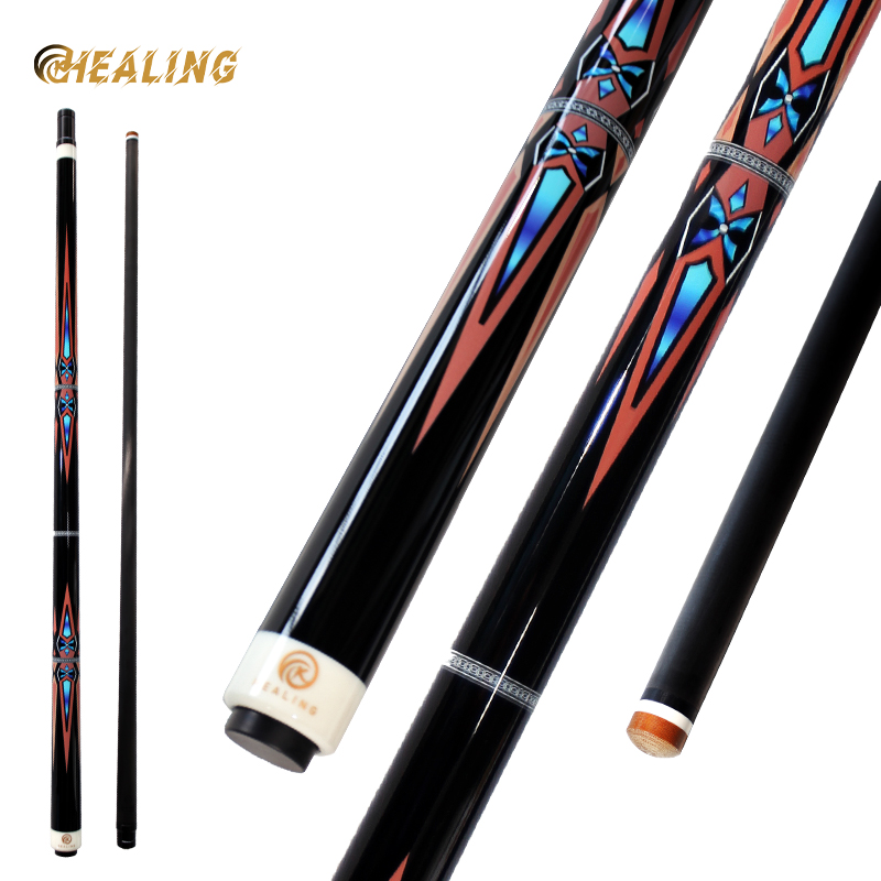 OKHEALING 14 mm Hard Tip Jump Cue 58in Billard Pool Cue Carbon Fiber Black-Tech Carbon Taco De Billar Pool Profesional, Weight Adjustable Design