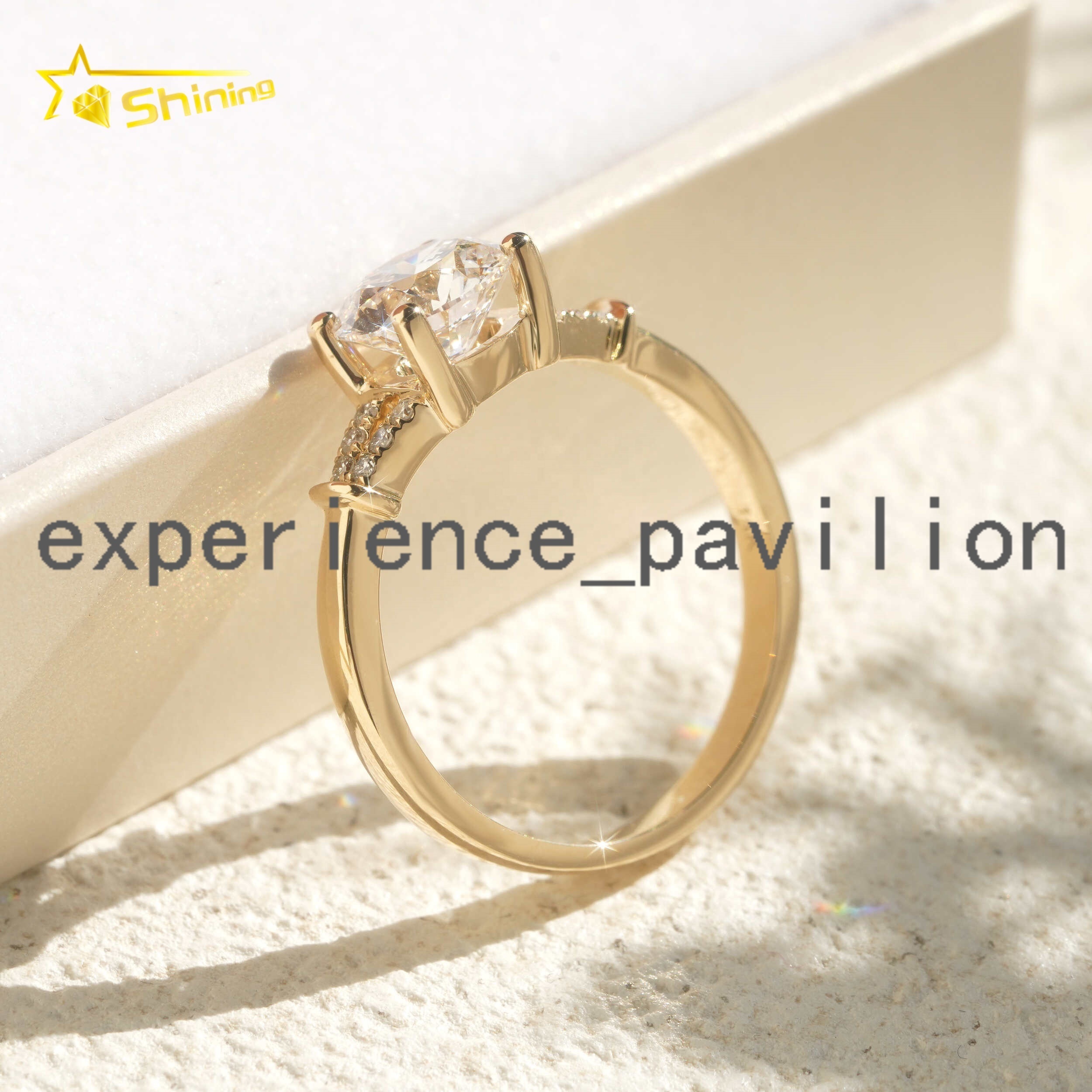 IGI Certificate Fashion CVD Lab Grown Diamond Womens 14k Yellow Solid Gold Wedding Ring