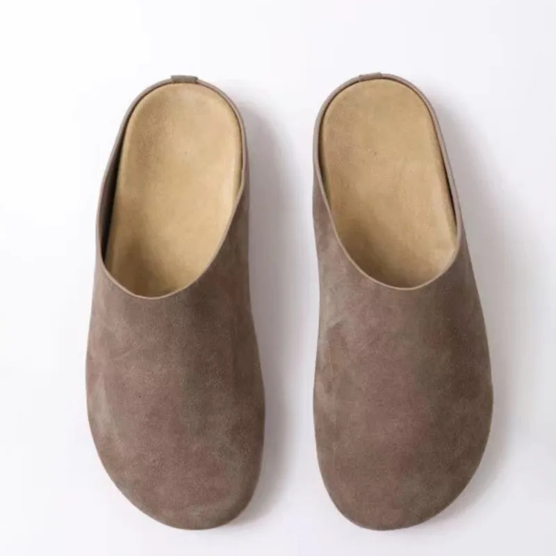 Asgard Women Casual Mules Slippers Spring Thick Bottom Suede Clogs Fashion Flat Soft Comfortable Beach Shoes 251129