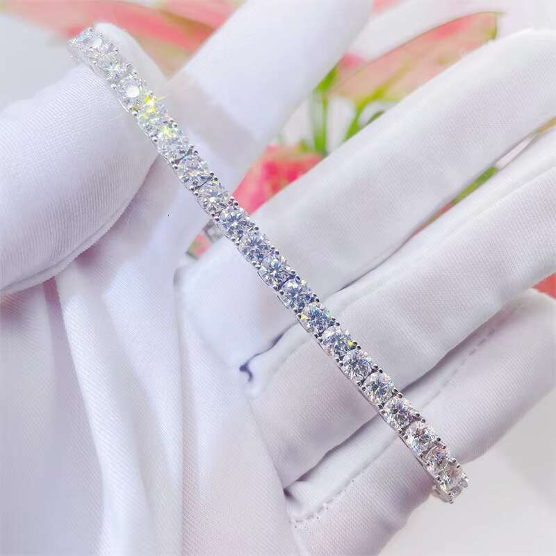 Iced Out Cuban Link 14K Gold Plated 925 Sterling Silver Fine Bracelets for Men Women