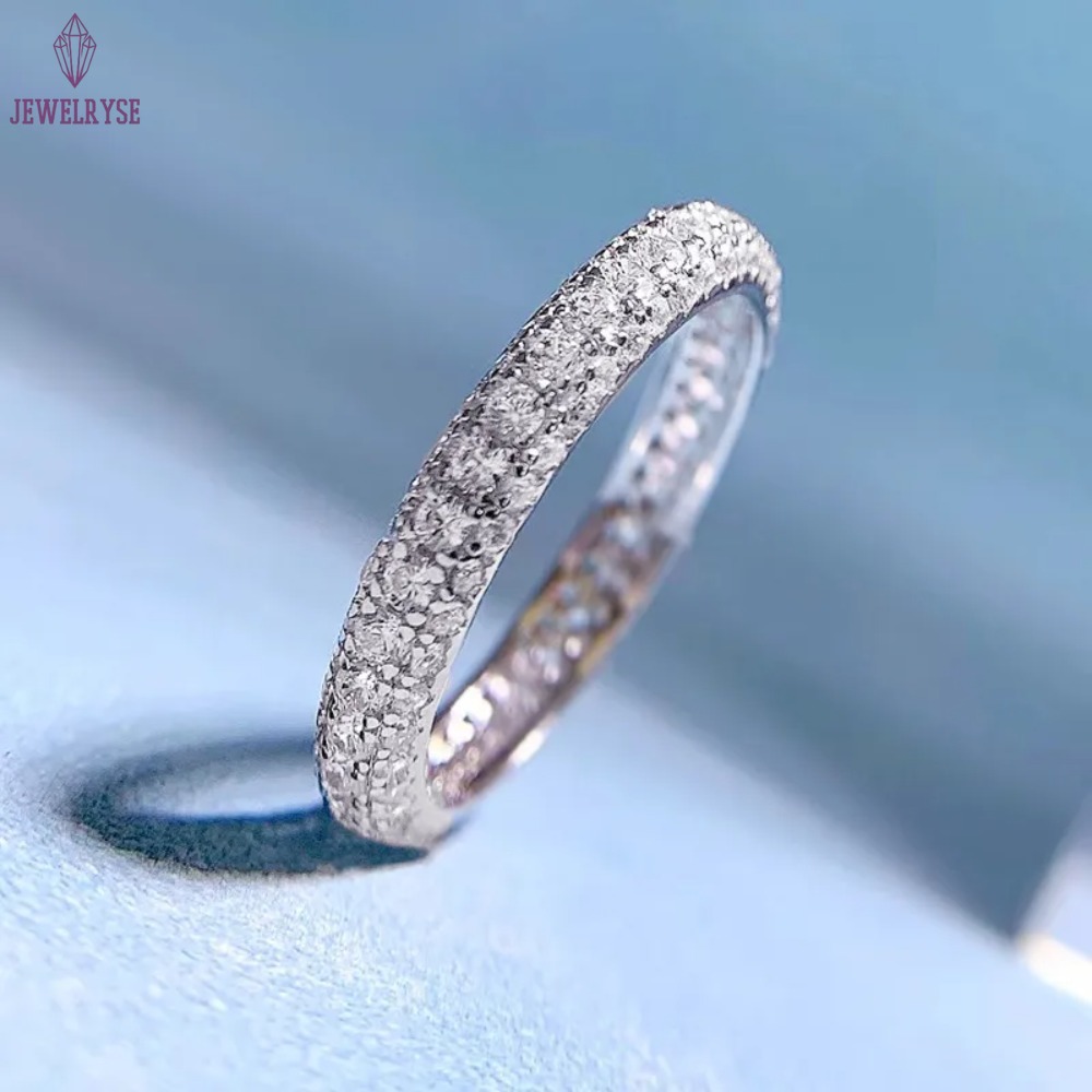 Choucong Wedding Rings Simple Fine Jewelry Pure 100%925 Sterling Silver Pave White Moissanite CZ Diamond Gemstones Eternity Women Engagement Band Ring