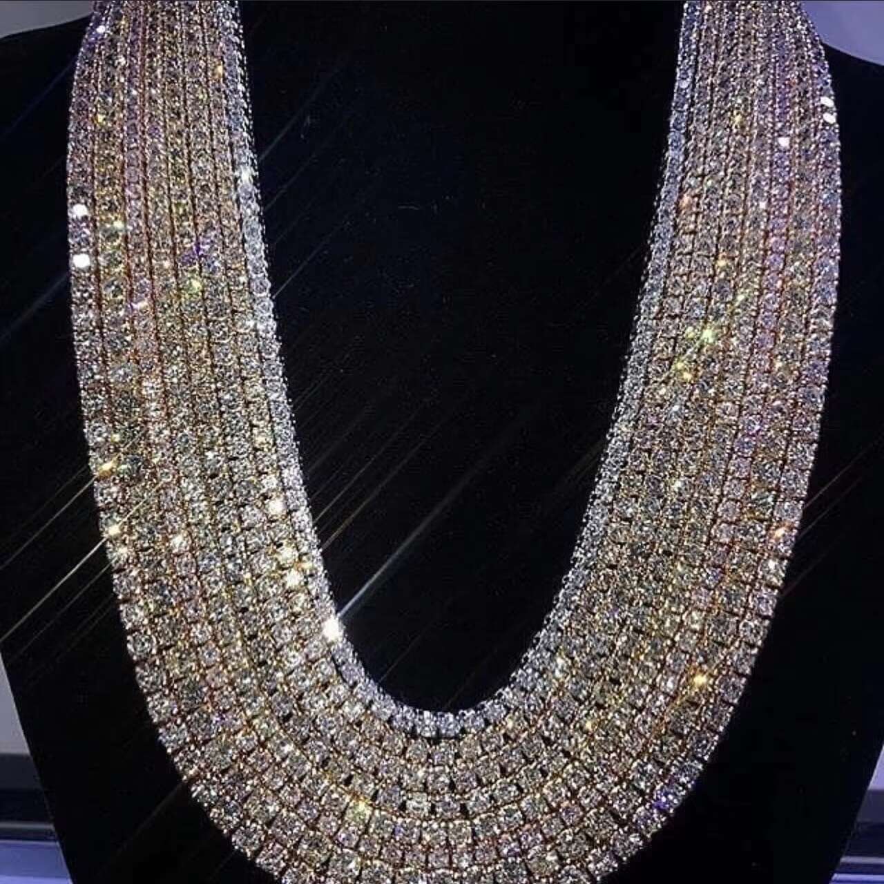 Starsgem S925 Gold Plated D Color White Moissanite Brilliant Cut Diamond Full Setting Tennis Necklace with Wholesale Price