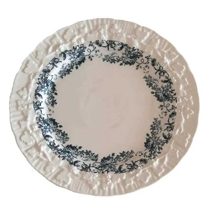 Luxury French Style Ceramic Plate Household 8 Inch Vintage Rantic Grapevine Dessert Dish New Aesthetic Afternoon Tea Tableware Y251129