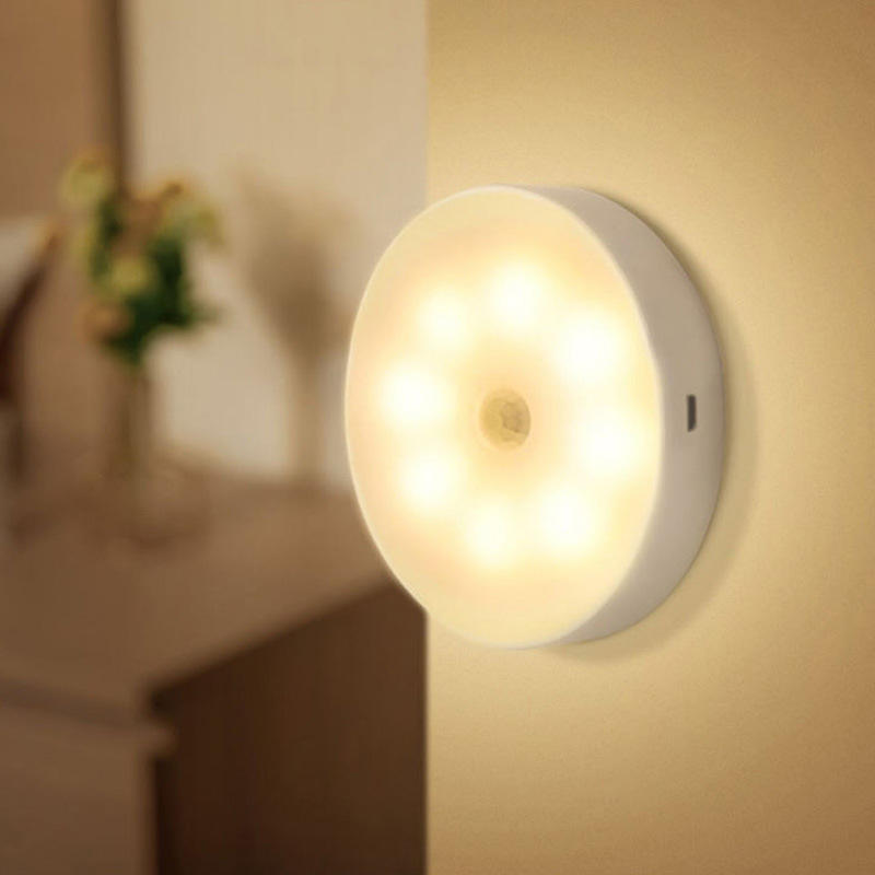 LED Smart Human Body Sensor Night Lamp Emergency Automatic Lighting USB Charging Wireless Magnetic Suction Use Night Light
