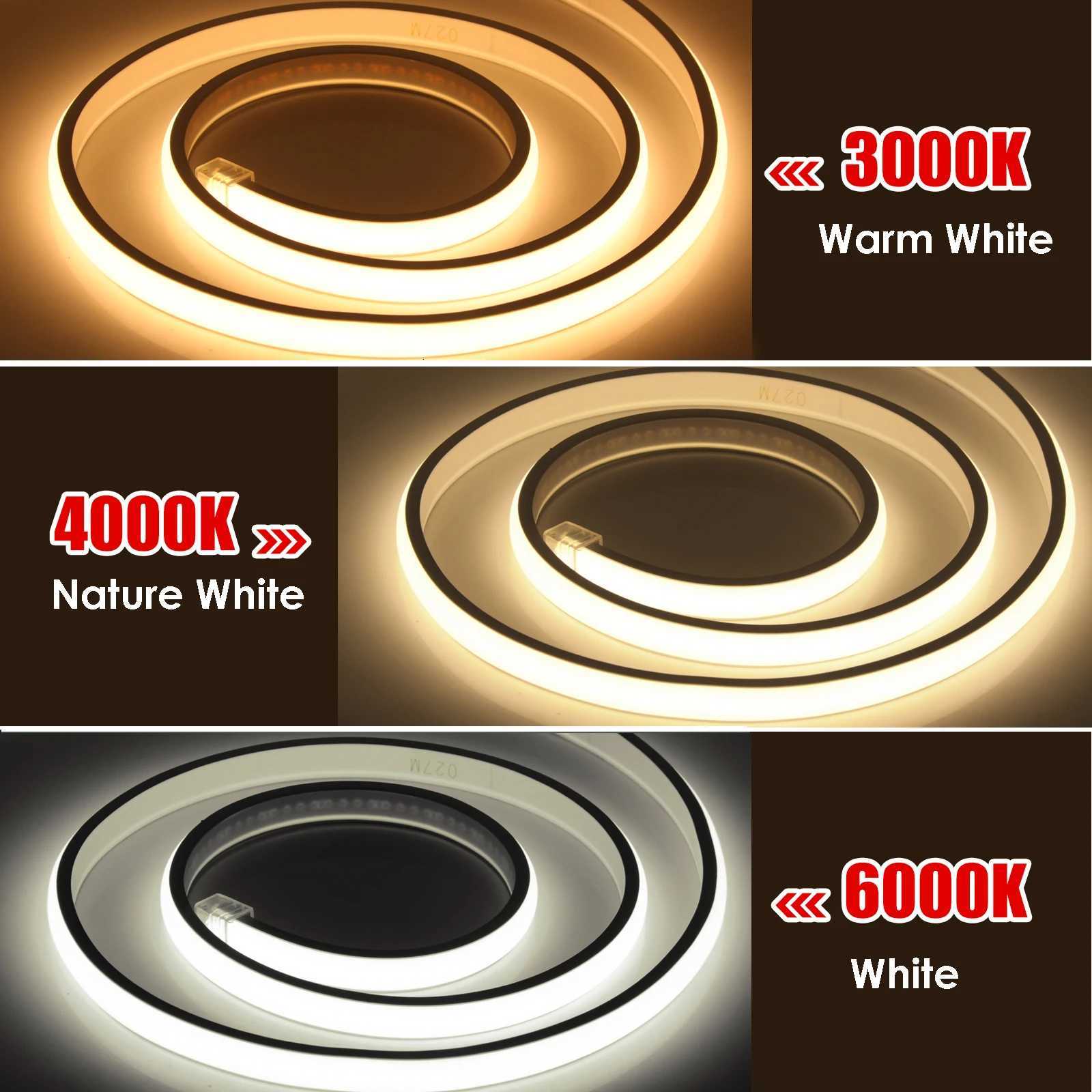 High Brightness 220V COB Neon LED Strip Light Dimmable 288LEDs/m Waterproof Led Tape Ribbon for Bedroom Kitchen Outdoor Lighting M251129