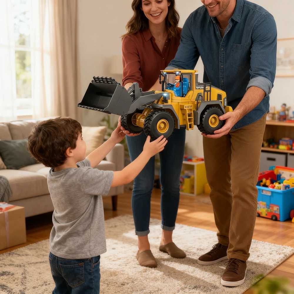 Children Remote Control Excavator Toys Light Sound 24Ghz RC Construction Vehicle Truck Alloy Metal Boy Bulldozer Model Gift J251129