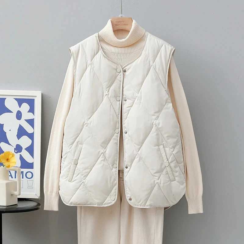 Lazy Wind Female Loose Puffer Sleeveless Jacket Autumn Ladies Waistcoat Korean Women Fashion Thin Down Cotton Vest CoatT251129