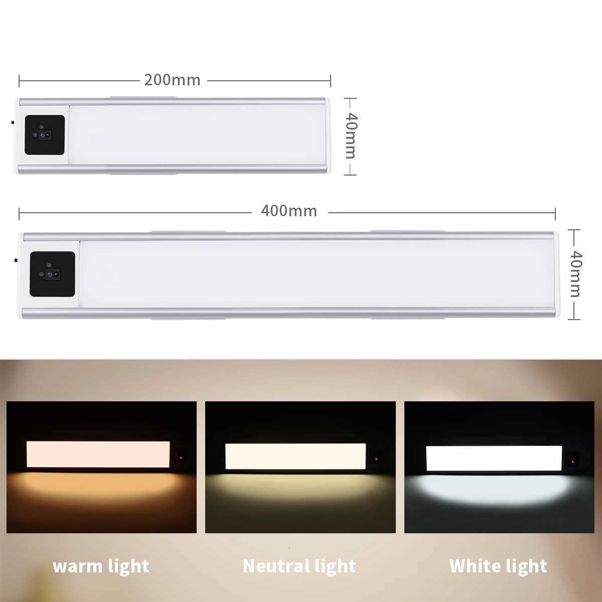 Wireless Rechargeable LED Hand Sweep Sensor Under Cabinet Light 20cm 40cm for Closet Kitchen Wardrobe Stairs Night Lamp Decor M251129