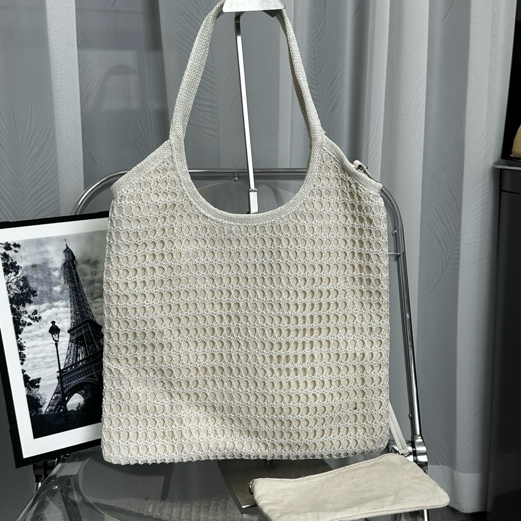 Women Handmade Woven Bags Large Capacity Crochet Bags Hollow Out Handbags for Beach Vacation Casual Shoulder Bag Armpit bag Shoulder bag