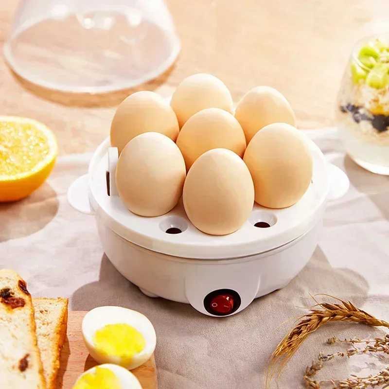 Multifunctional Electric Egg Cooker Steamer - Double Layer for Boil Poach Steam Eggs Veggies Compact Breakfast Appliance C251129