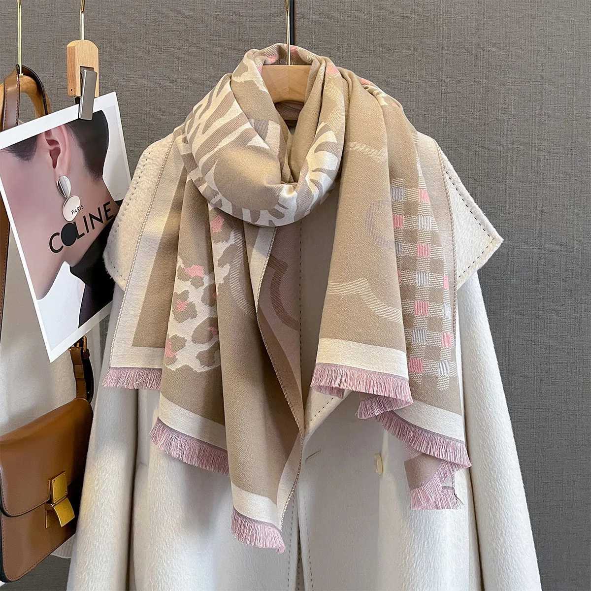 Women Winter Cashmere Scarf Warm Thicken Shawl Outdoor Fashion Tassels Blanket Lady Wrap Windproof Scarves 60 ColorJ251129