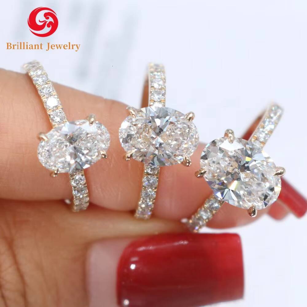 IGI GIA Certified HPHT CVD Lab Grown Oval Cut Diamond 3 Carats 18K 14K Real Gold Jewelry Engagement Wedding Ring for Women Man