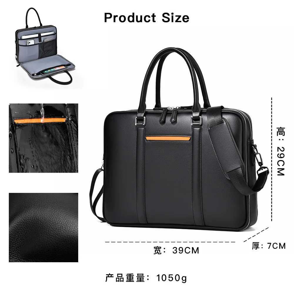 2026 New Luxury Cow Genuine Leather Business Mens Briefcase Male Shoulder Bag Men Messenger Laptop Computer Designer Bag K251128