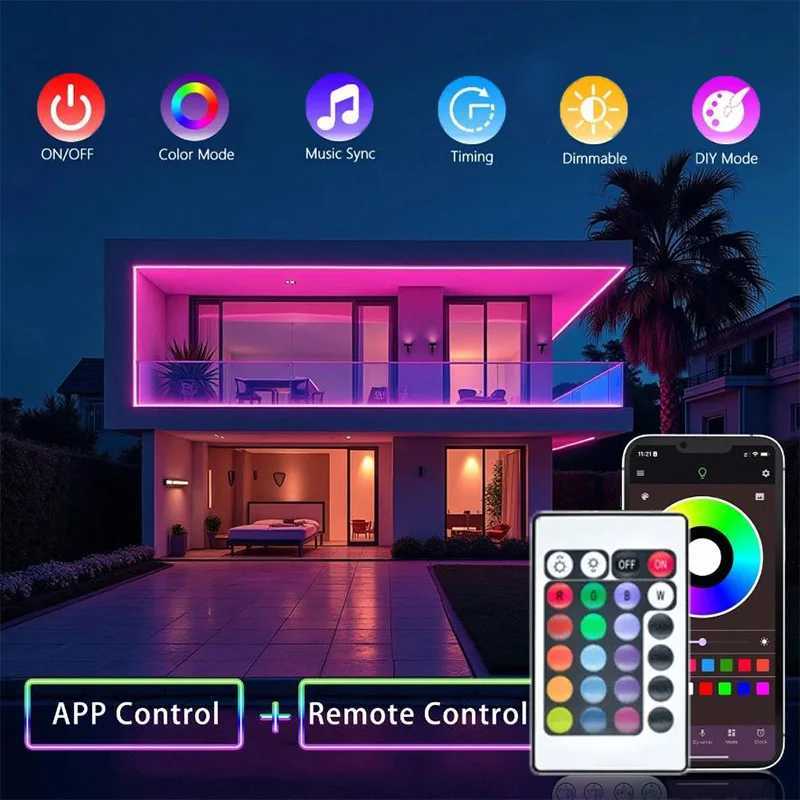 RGB USB LED Light Strip Music Sync RGB Flexible Tape Diode Lights for Party Chrismas Home Luces Led Lights TV Backlight M251129