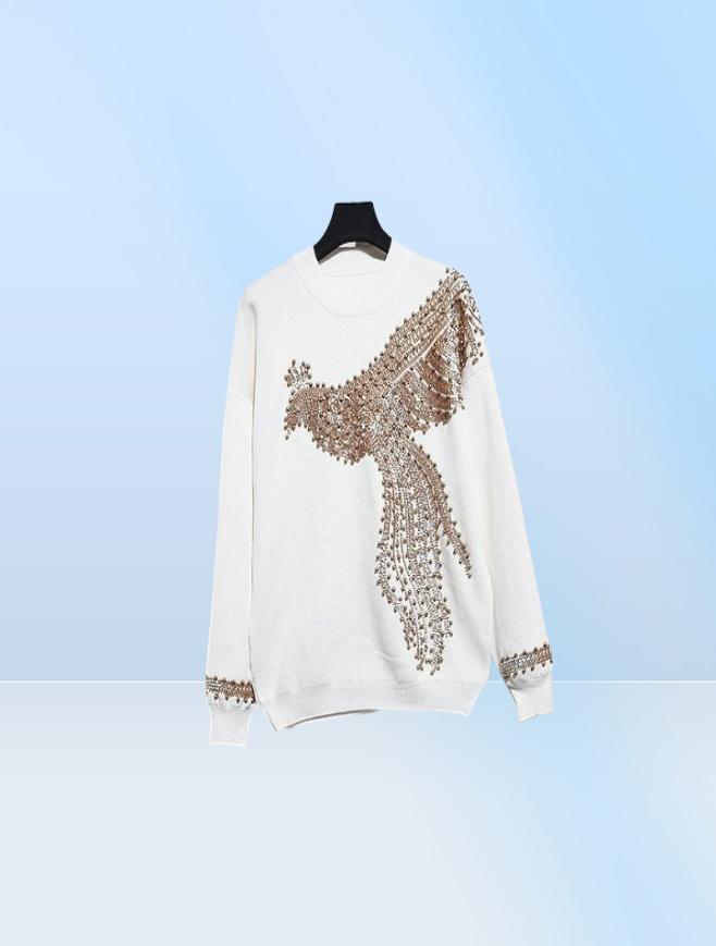 Women039s Two Piece Pants New Fashion 2 pieces Black Grey Toppants Sequin Suit Beads Women Jumpsuit Knitting Autumn Winter Cau2098862