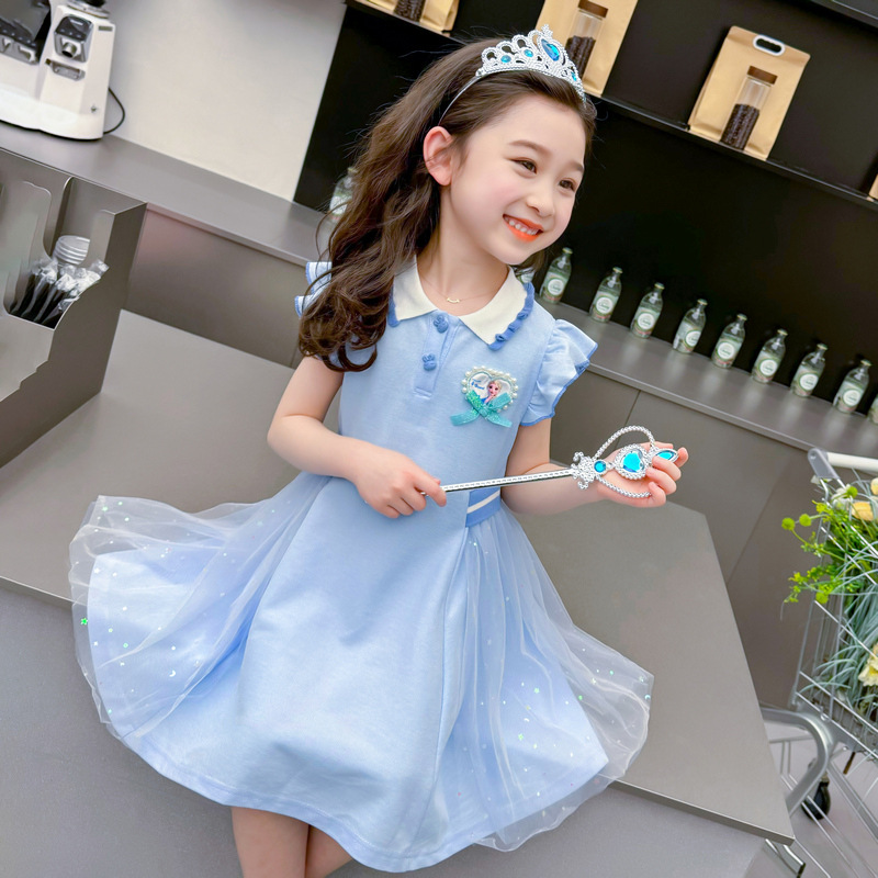DISNEY Frozen Elsa princess baby designer clothes kids designer clothes girl Girls' dress princess clothes Comfortable and soft.