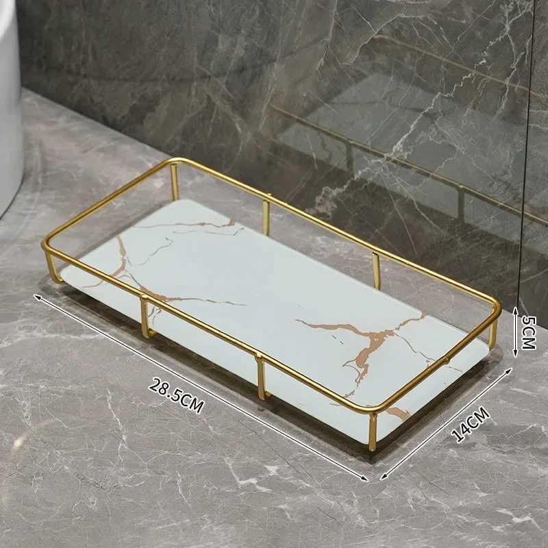 New Light Luxury Style Bathroom Toilet Washbasin Cosmetic Box Storage Rack Storage Rack Washbasin Desktop Tray Storage Items Y251129