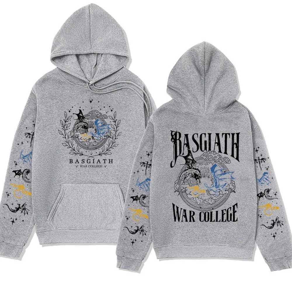 Fourth Wing Printed Hoodie Mens Retro Basquia War College Dragon Knight Fashion Oversized Sports Hoodie W250429