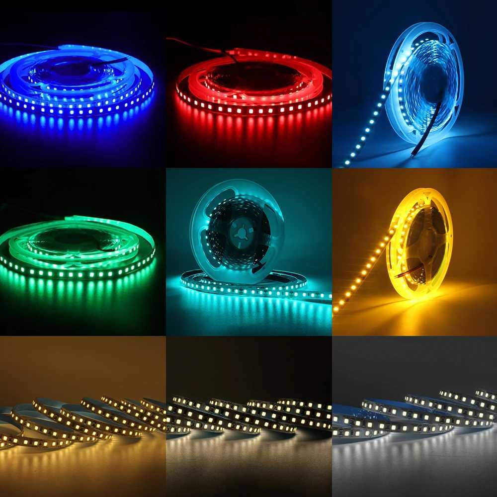 12V 2835 LED Strip Light 120LEDs/M Red Green Blue Yellow Warm WhiteTape Ribbon High Brightness 8mm Lamp For Room Decor Lighting M251129