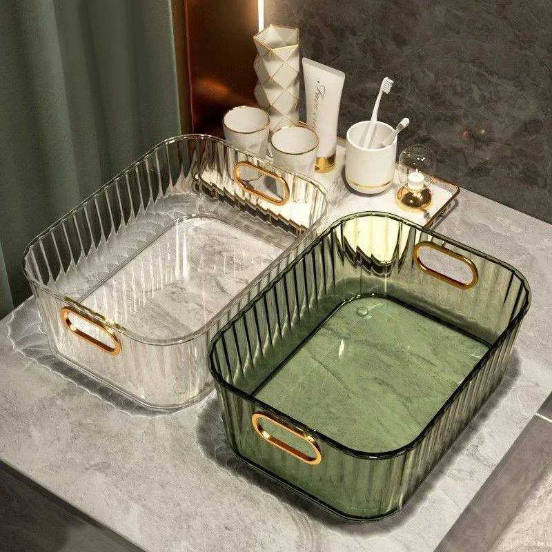 Acrylic Organizers Snacks Bathroom Organizer Rectangular Storage Makeup Clutter Bedroom Cosmetics Living Room Make Up Organizer Y251129