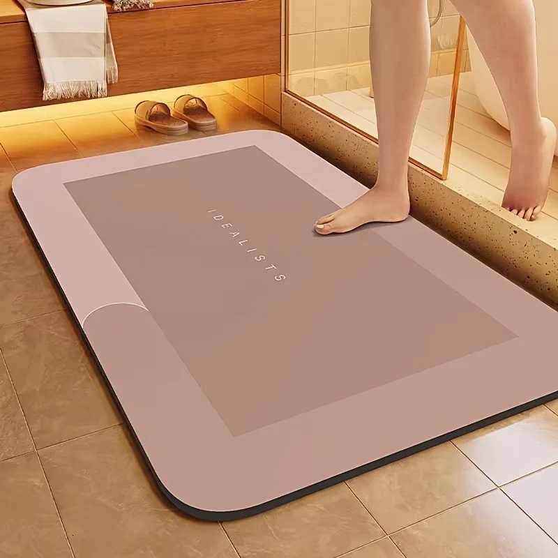 Diatoeous Earth Bath Mat Super Absorbent Bathro Floor Mat Non Slip Fast Drying Soft Floor Mat for Bathro Shower H251129