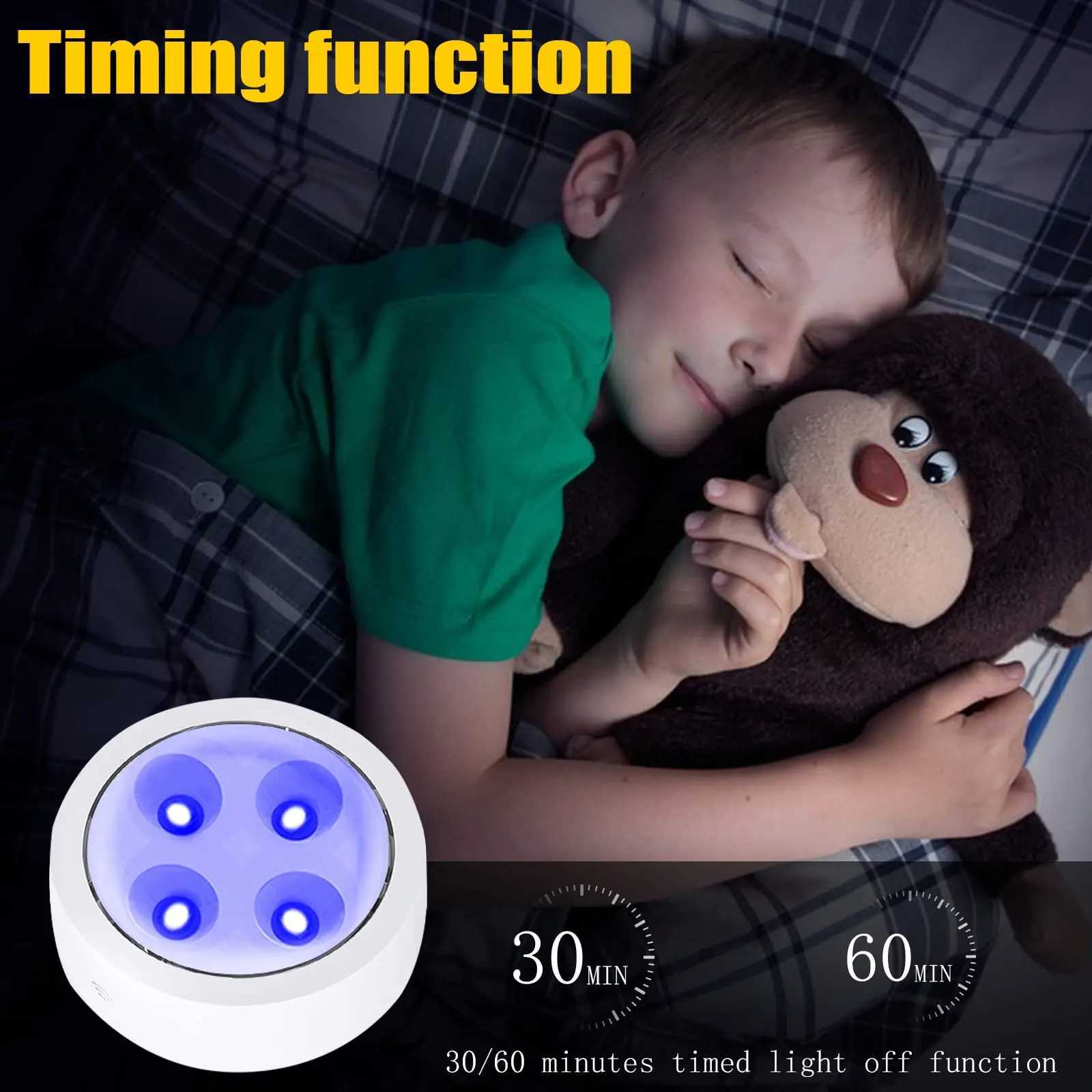 1-5Pcs Wireless Under Cabinet LED Lights For Kitchen RGB Color Changing Puck Night Light Remote Control Closet Lamp Battery M251129