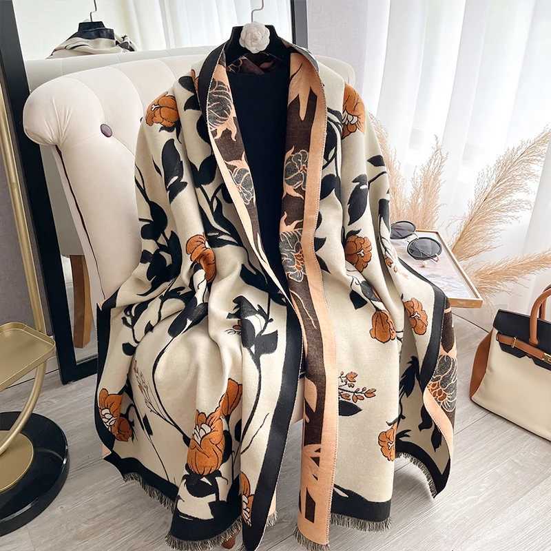 NEW Brand Women Two-Sided Scarf Imitation Cashmere Soft Warm Shawl Winter Outdoor Coldproof Windproof Blanket ScarfJ251129