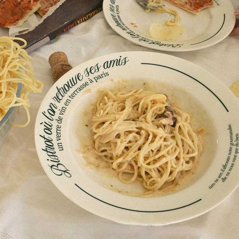 Luxury French Retro Pasta DishMinority Design Premium Breakfast Plate Ritual Tableware Ceramic Western Dining Plate Y251129