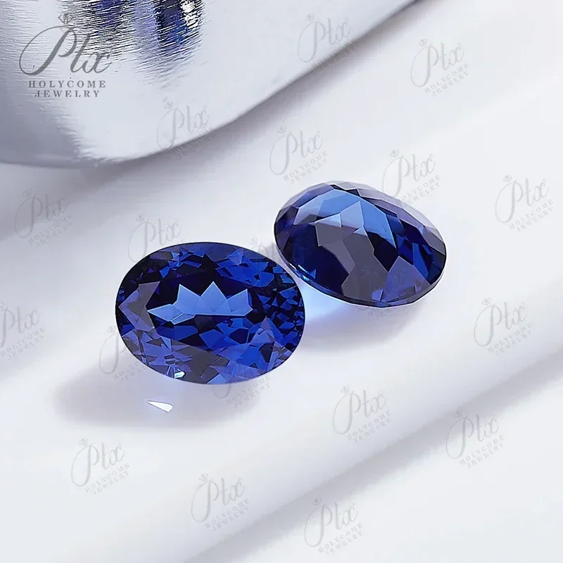Oval Shape New Lab Grown Sapphire Royal Blue Color Loose Synthetic Gemstones Charm for Diy Jewelry Making AGL Certificate Wholesale Manufacturer