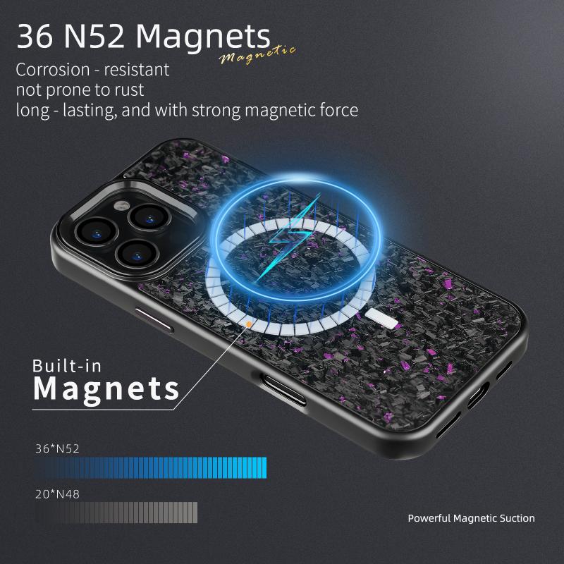 Black Metal Button Carbon Fiber Phone Case for iPhone16 Pro Max 15 Apple 14 13 12 Forged Carbon Fiber
